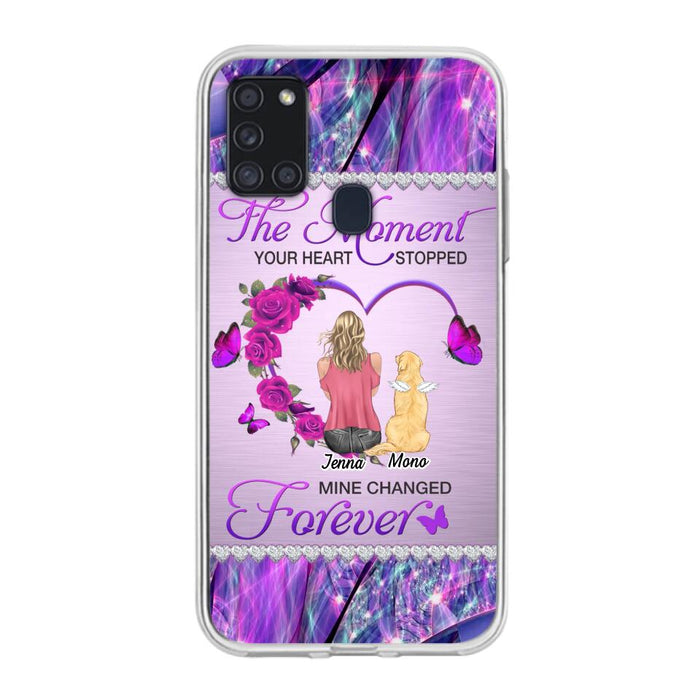 Custom Personalized Memorial Dog Mom iPhone/Samsung Phone Case - Memorial/ Mother's Day Gift Idea For Dog Mom - The Moment Your Heart Stopped Mine Changed Forever