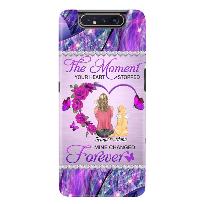 Custom Personalized Memorial Dog Mom iPhone/Samsung Phone Case - Memorial/ Mother's Day Gift Idea For Dog Mom - The Moment Your Heart Stopped Mine Changed Forever