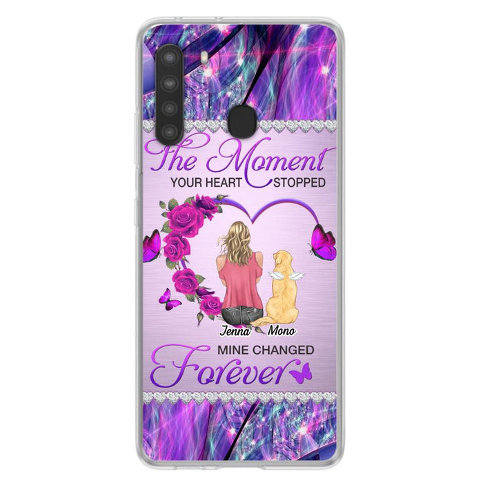 Custom Personalized Memorial Dog Mom iPhone/Samsung Phone Case - Memorial/ Mother's Day Gift Idea For Dog Mom - The Moment Your Heart Stopped Mine Changed Forever