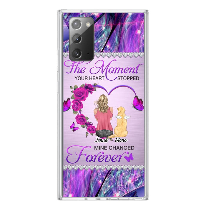 Custom Personalized Memorial Dog Mom iPhone/Samsung Phone Case - Memorial/ Mother's Day Gift Idea For Dog Mom - The Moment Your Heart Stopped Mine Changed Forever