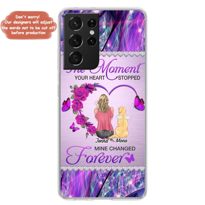 Custom Personalized Memorial Dog Mom iPhone/Samsung Phone Case - Memorial/ Mother's Day Gift Idea For Dog Mom - The Moment Your Heart Stopped Mine Changed Forever