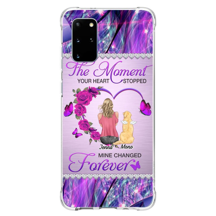 Custom Personalized Memorial Dog Mom iPhone/Samsung Phone Case - Memorial/ Mother's Day Gift Idea For Dog Mom - The Moment Your Heart Stopped Mine Changed Forever