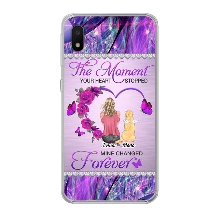 Custom Personalized Memorial Dog Mom iPhone/Samsung Phone Case - Memorial/ Mother's Day Gift Idea For Dog Mom - The Moment Your Heart Stopped Mine Changed Forever