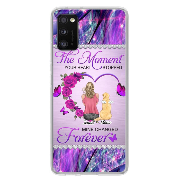 Custom Personalized Memorial Dog Mom iPhone/Samsung Phone Case - Memorial/ Mother's Day Gift Idea For Dog Mom - The Moment Your Heart Stopped Mine Changed Forever