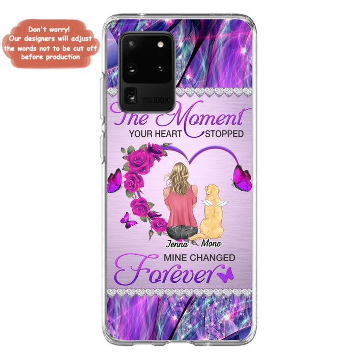 Custom Personalized Memorial Dog Mom iPhone/Samsung Phone Case - Memorial/ Mother's Day Gift Idea For Dog Mom - The Moment Your Heart Stopped Mine Changed Forever