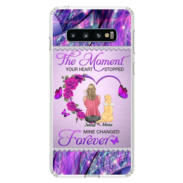 Custom Personalized Memorial Dog Mom iPhone/Samsung Phone Case - Memorial/ Mother's Day Gift Idea For Dog Mom - The Moment Your Heart Stopped Mine Changed Forever