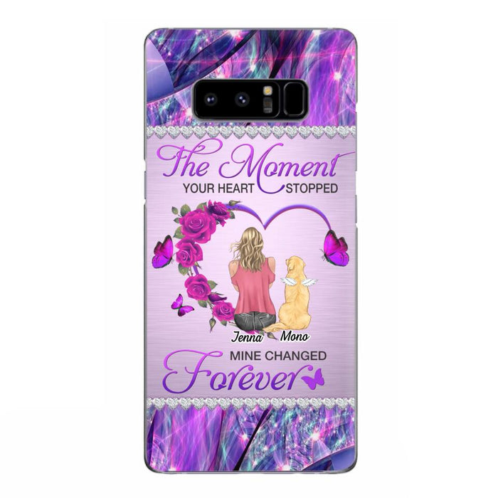 Custom Personalized Memorial Dog Mom iPhone/Samsung Phone Case - Memorial/ Mother's Day Gift Idea For Dog Mom - The Moment Your Heart Stopped Mine Changed Forever