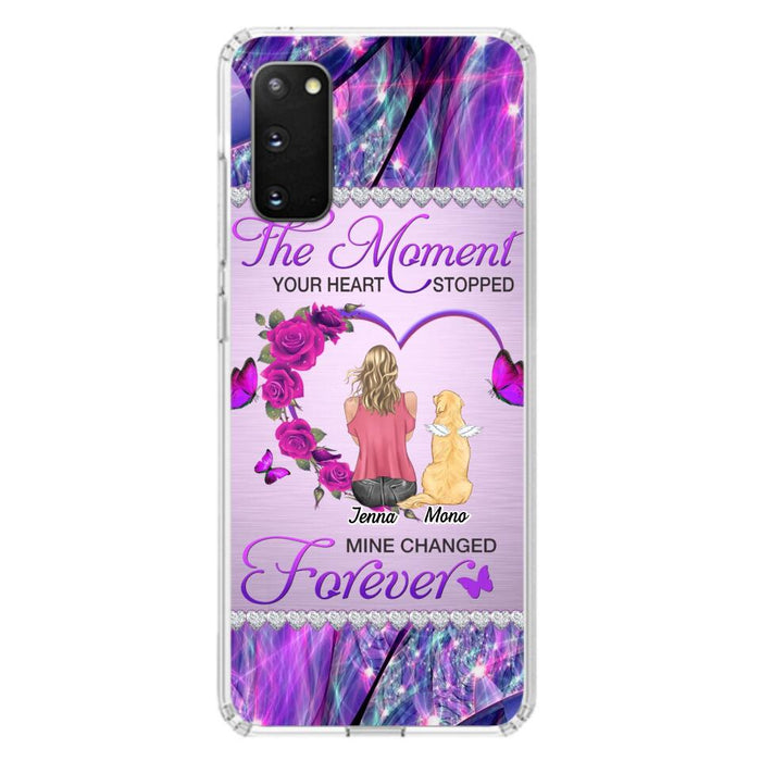 Custom Personalized Memorial Dog Mom iPhone/Samsung Phone Case - Memorial/ Mother's Day Gift Idea For Dog Mom - The Moment Your Heart Stopped Mine Changed Forever