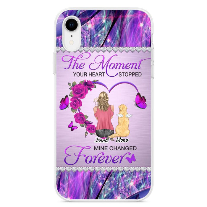 Custom Personalized Memorial Dog Mom iPhone/Samsung Phone Case - Memorial/ Mother's Day Gift Idea For Dog Mom - The Moment Your Heart Stopped Mine Changed Forever