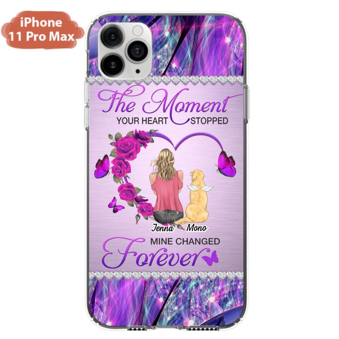 Custom Personalized Memorial Dog Mom iPhone/Samsung Phone Case - Memorial/ Mother's Day Gift Idea For Dog Mom - The Moment Your Heart Stopped Mine Changed Forever