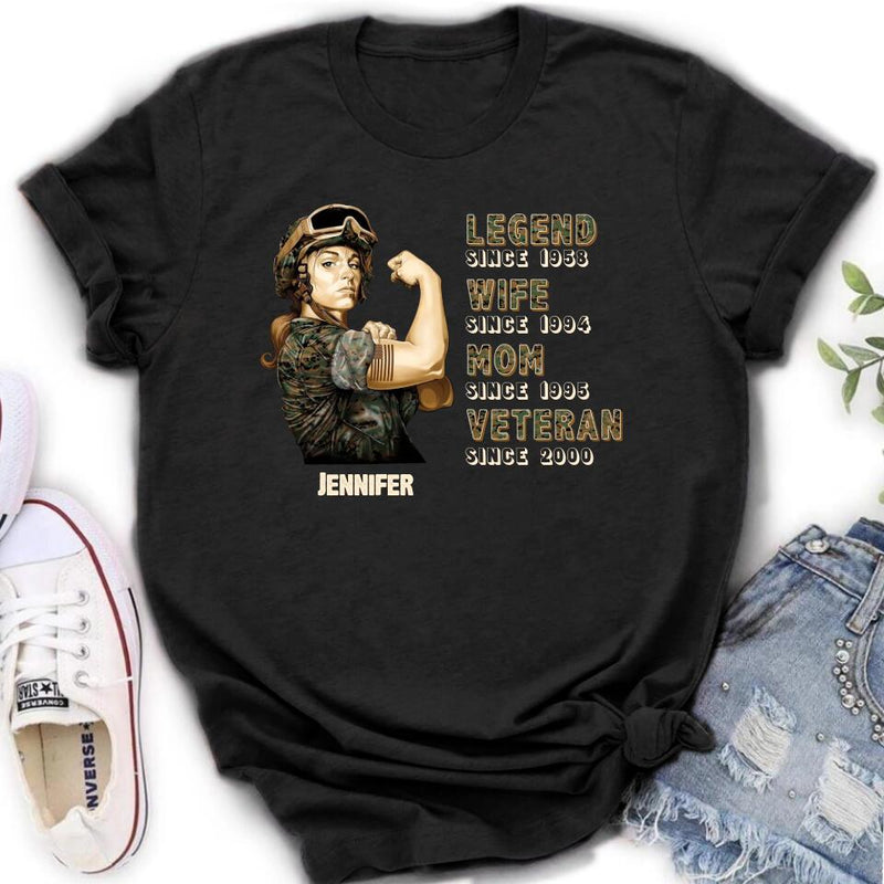 Personalized Female Veteran T-shirt - Military/Birthday/Mother's Day Gift Idea For Mom/Grandma