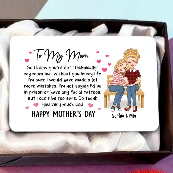 Custom Personalized To My Mom Aluminum Wallet Card - Mother's Day Gift For Step Mom From Daughter - Happy Mother's Day