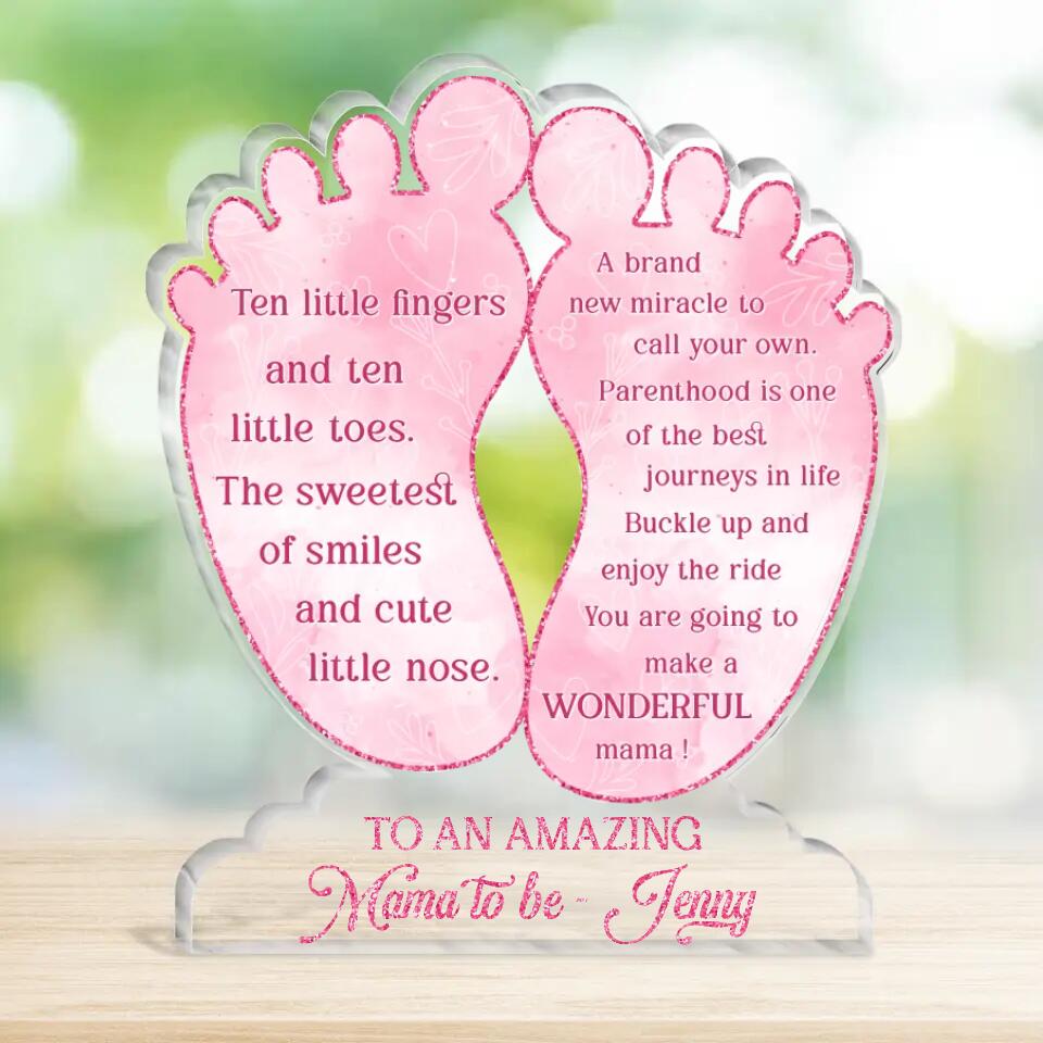 Custom Personalized New Mom Acrylic Plaque - Mother's Day Gift Idea For New Mom - To An Amazing Mama To Be main image 1
