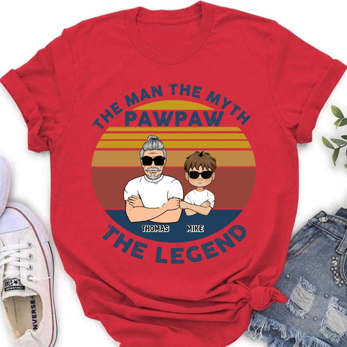 Custom Personalized Father/ Grandpa Shirt/ Hoodie - Gift Idea For Father's Day - The Man The Myth The Legend