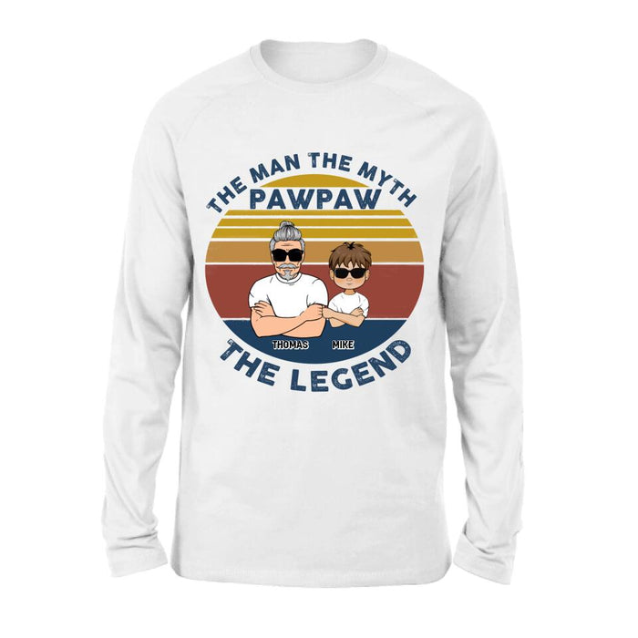 Custom Personalized Father/ Grandpa Shirt/ Hoodie - Gift Idea For Father's Day - The Man The Myth The Legend