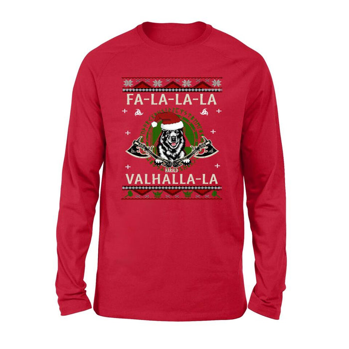 Custom Personalized Viking Xmas Dog Ugly Sweatshirt/ Hoodie - Upto 4 Dogs - Best Gift For Dog Lover