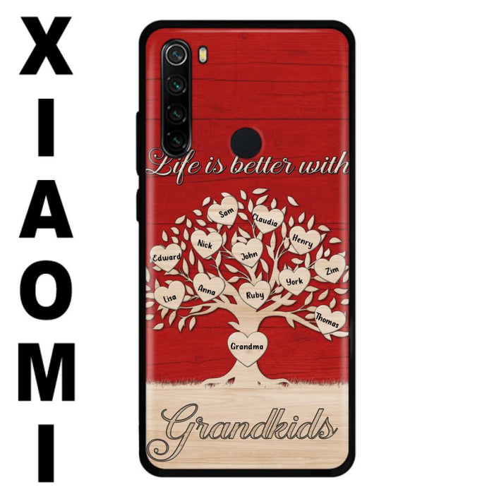 Custom Personalized Grandma Phone Case - Up to 12 Kid's Name - Mother's Day Gift Idea For Grandma - Life Is Better With Grandkids - Case For Xiaomi/ Oppo/ Huawei