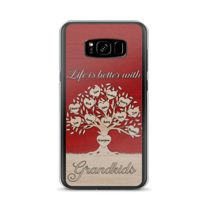 Custom Personalized Grandma iPhone/Samsung Phone Case - Up to 12 Kid's Name - Mother's Day Gift Idea For Grandma - Life Is Better With Grandkids