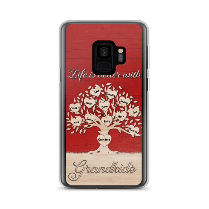 Custom Personalized Grandma iPhone/Samsung Phone Case - Up to 12 Kid's Name - Mother's Day Gift Idea For Grandma - Life Is Better With Grandkids