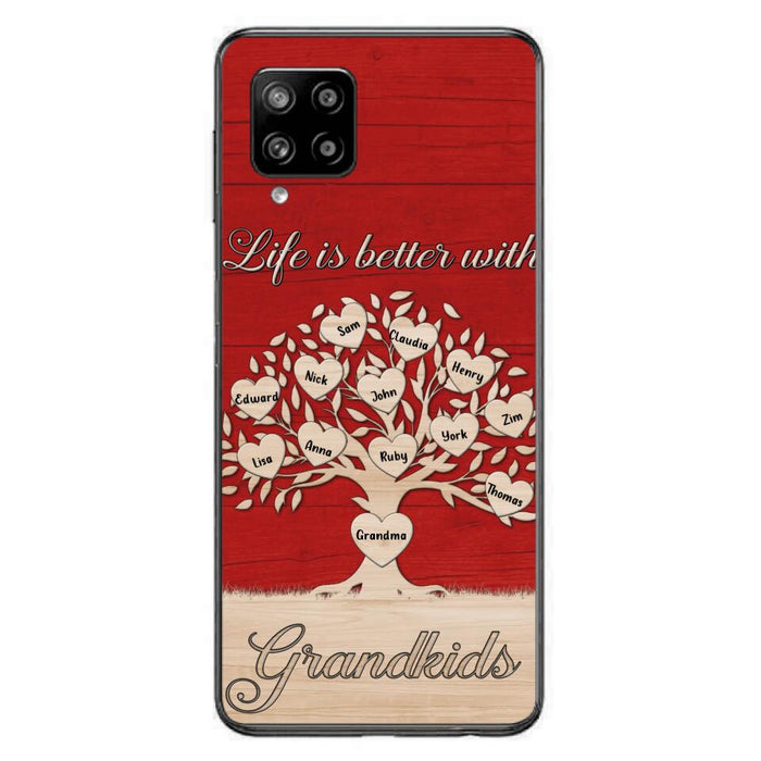 Custom Personalized Grandma iPhone/Samsung Phone Case - Up to 12 Kid's Name - Mother's Day Gift Idea For Grandma - Life Is Better With Grandkids