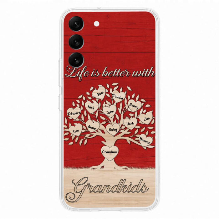 Custom Personalized Grandma iPhone/Samsung Phone Case - Up to 12 Kid's Name - Mother's Day Gift Idea For Grandma - Life Is Better With Grandkids