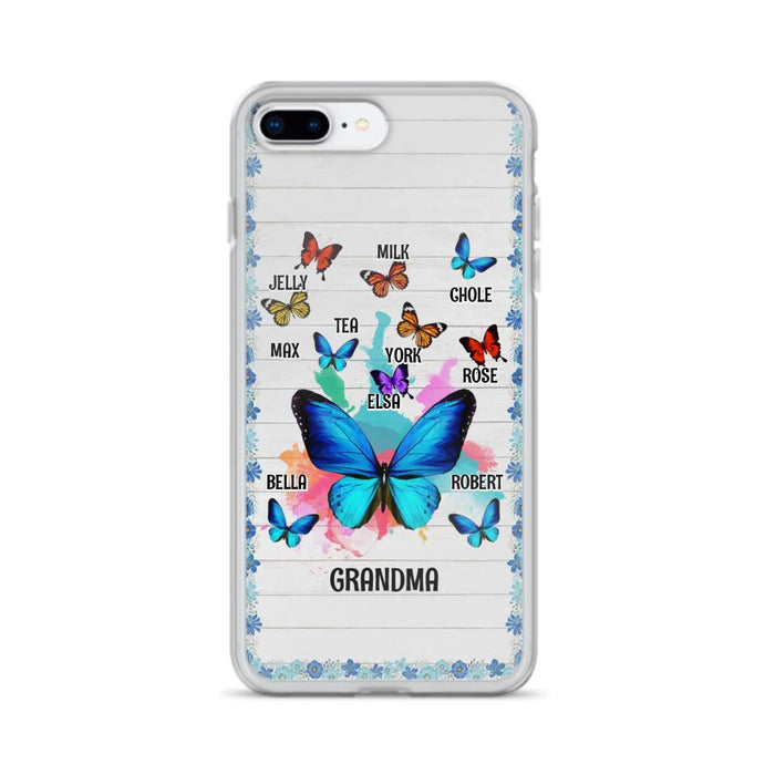 Custom Personalized Butterfly Grandma iPhone/ Samsung Phone Case - Up to 10 Kid's Name - Mother's Day Gift Idea For Grandma