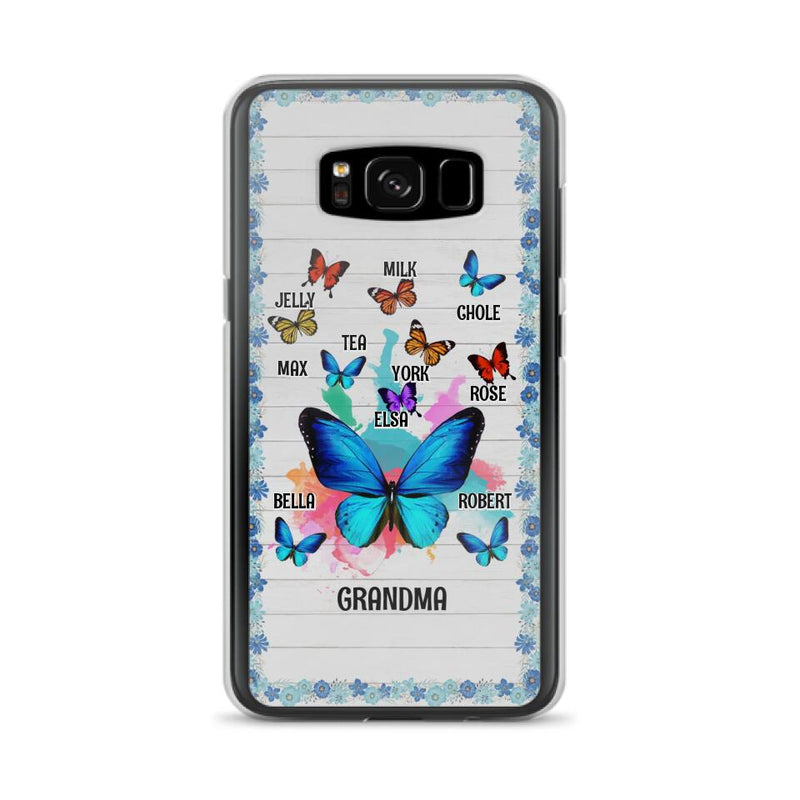 Custom Personalized Butterfly Grandma iPhone/ Samsung Phone Case - Up to 10 Kid's Name - Mother's Day Gift Idea For Grandma