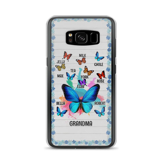 Custom Personalized Butterfly Grandma iPhone/ Samsung Phone Case - Up to 10 Kid's Name - Mother's Day Gift Idea For Grandma