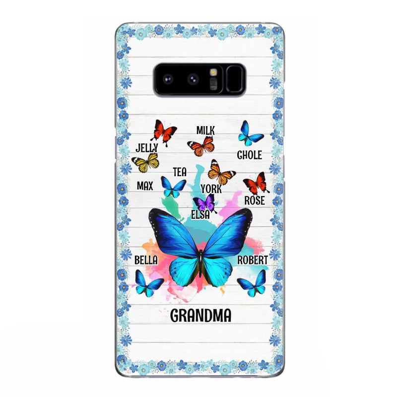 Custom Personalized Butterfly Grandma iPhone/ Samsung Phone Case - Up to 10 Kid's Name - Mother's Day Gift Idea For Grandma