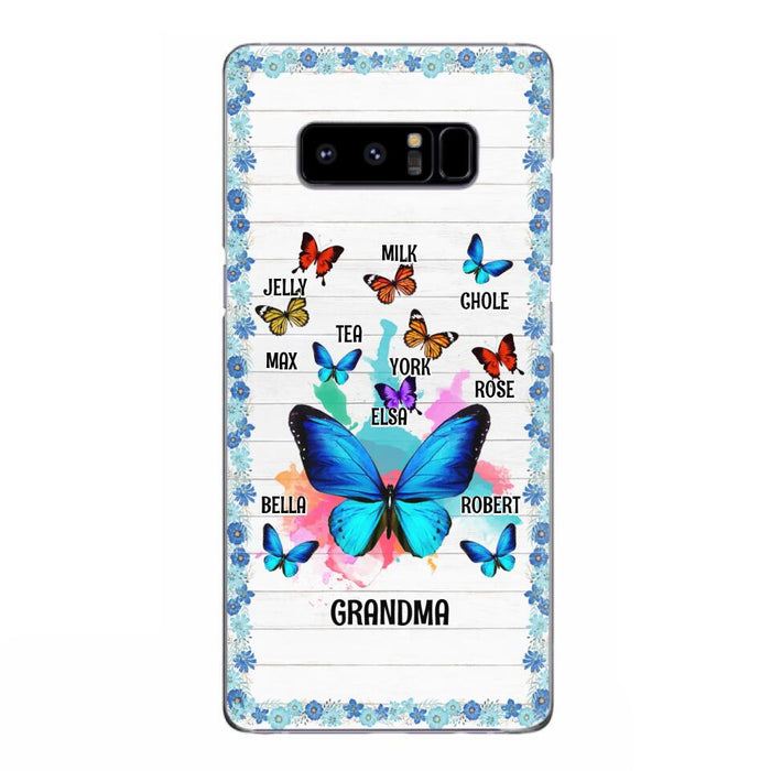 Custom Personalized Butterfly Grandma iPhone/ Samsung Phone Case - Up to 10 Kid's Name - Mother's Day Gift Idea For Grandma