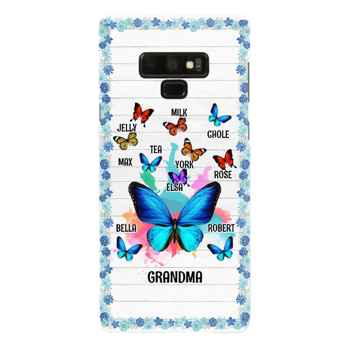 Custom Personalized Butterfly Grandma iPhone/ Samsung Phone Case - Up to 10 Kid's Name - Mother's Day Gift Idea For Grandma