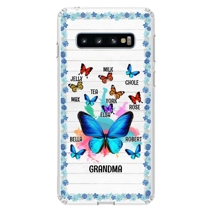 Custom Personalized Butterfly Grandma iPhone/ Samsung Phone Case - Up to 10 Kid's Name - Mother's Day Gift Idea For Grandma