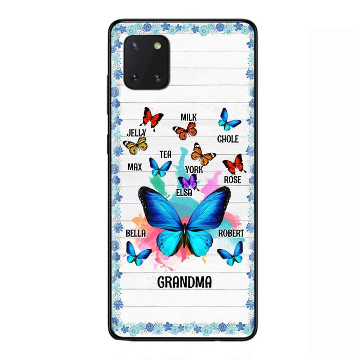 Custom Personalized Butterfly Grandma iPhone/ Samsung Phone Case - Up to 10 Kid's Name - Mother's Day Gift Idea For Grandma