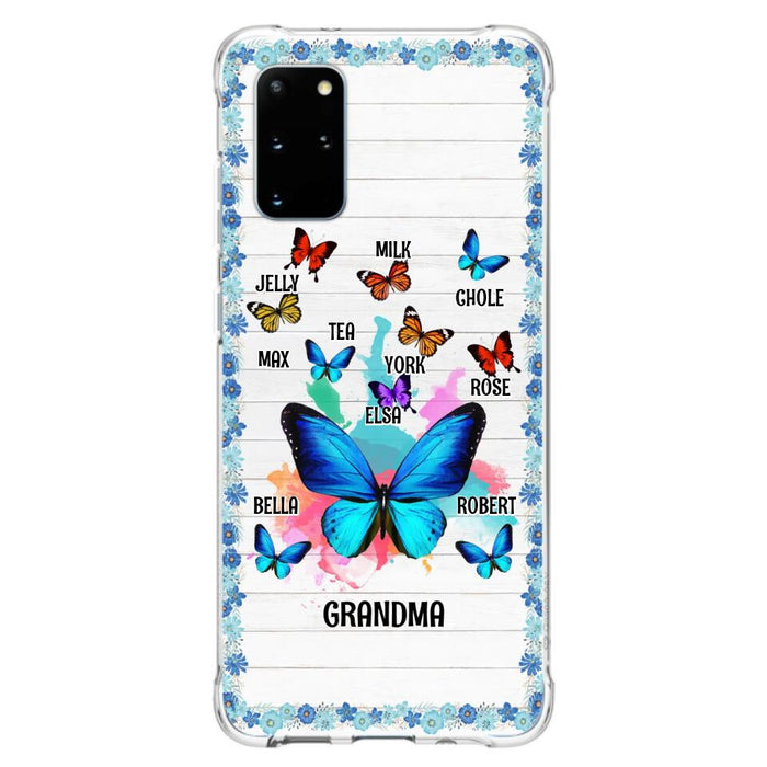 Custom Personalized Butterfly Grandma iPhone/ Samsung Phone Case - Up to 10 Kid's Name - Mother's Day Gift Idea For Grandma