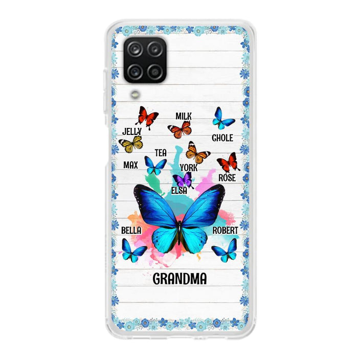 Custom Personalized Butterfly Grandma iPhone/ Samsung Phone Case - Up to 10 Kid's Name - Mother's Day Gift Idea For Grandma