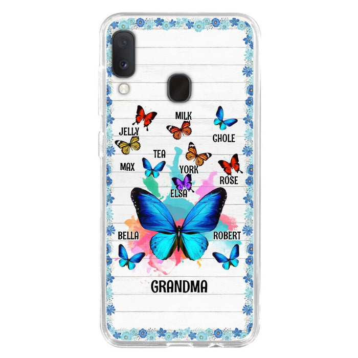 Custom Personalized Butterfly Grandma iPhone/ Samsung Phone Case - Up to 10 Kid's Name - Mother's Day Gift Idea For Grandma