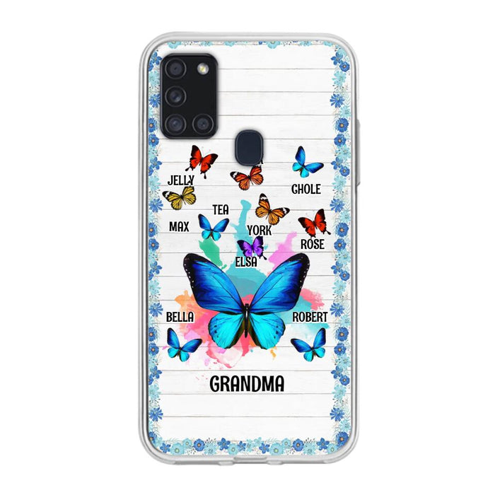 Custom Personalized Butterfly Grandma iPhone/ Samsung Phone Case - Up to 10 Kid's Name - Mother's Day Gift Idea For Grandma