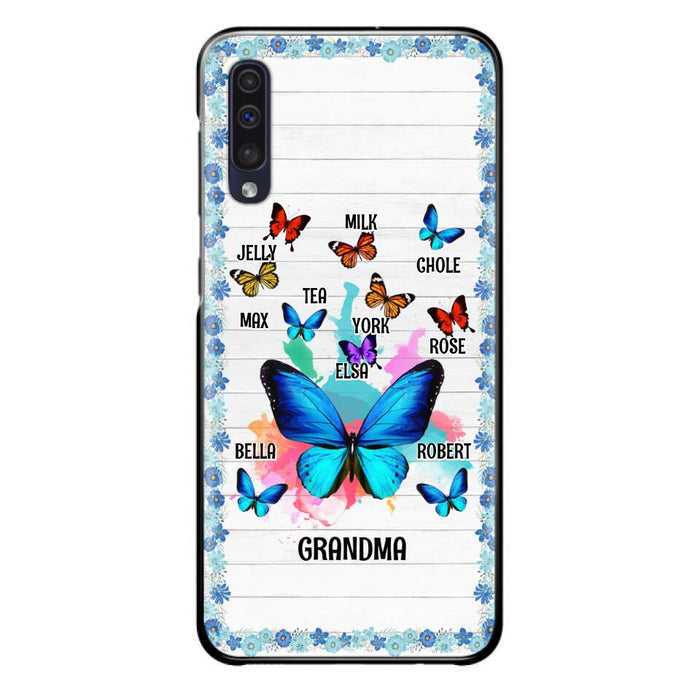 Custom Personalized Butterfly Grandma iPhone/ Samsung Phone Case - Up to 10 Kid's Name - Mother's Day Gift Idea For Grandma