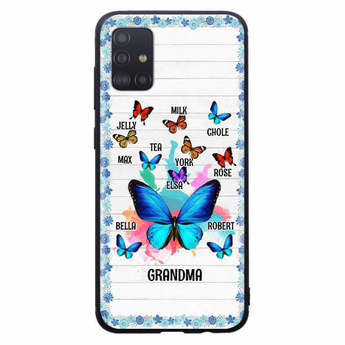 Custom Personalized Butterfly Grandma iPhone/ Samsung Phone Case - Up to 10 Kid's Name - Mother's Day Gift Idea For Grandma