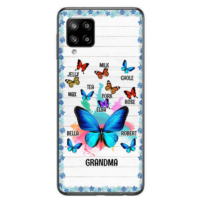 Custom Personalized Butterfly Grandma iPhone/ Samsung Phone Case - Up to 10 Kid's Name - Mother's Day Gift Idea For Grandma