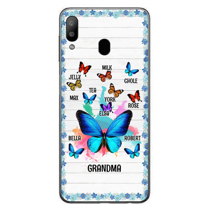 Custom Personalized Butterfly Grandma iPhone/ Samsung Phone Case - Up to 10 Kid's Name - Mother's Day Gift Idea For Grandma