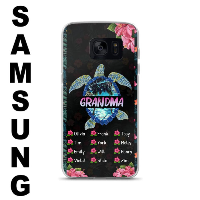 Custom Personalized Turtle Grandma iPhone/ Samsung Phone Case - Up to 12 Kid's Name - Mother's Day Gift Idea For Grandma