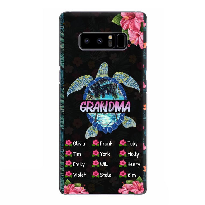 Custom Personalized Turtle Grandma iPhone/ Samsung Phone Case - Up to 12 Kid's Name - Mother's Day Gift Idea For Grandma