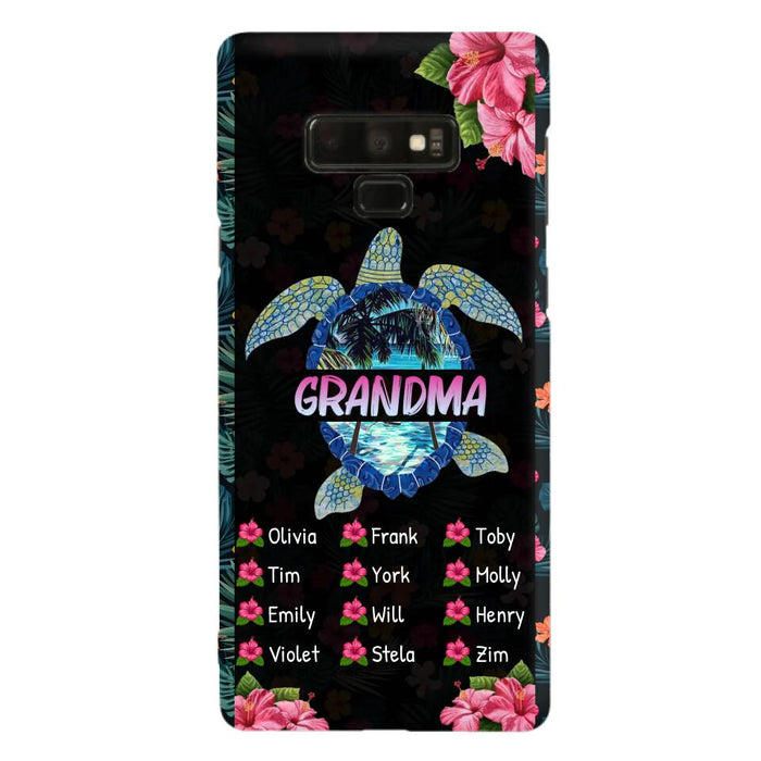 Custom Personalized Turtle Grandma iPhone/ Samsung Phone Case - Up to 12 Kid's Name - Mother's Day Gift Idea For Grandma