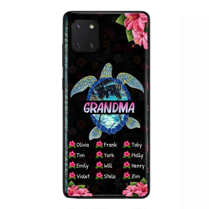 Custom Personalized Turtle Grandma iPhone/ Samsung Phone Case - Up to 12 Kid's Name - Mother's Day Gift Idea For Grandma