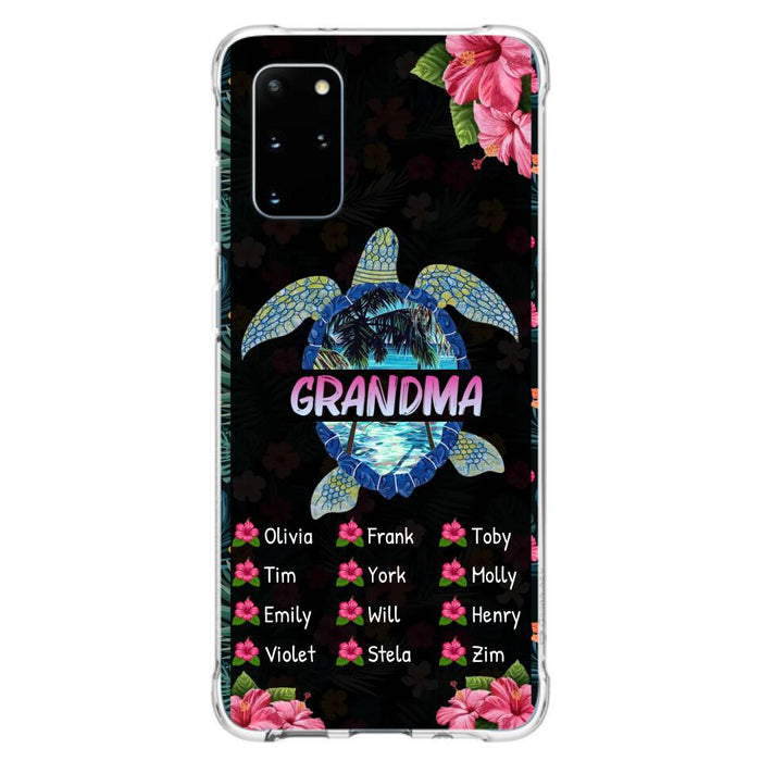 Custom Personalized Turtle Grandma iPhone/ Samsung Phone Case - Up to 12 Kid's Name - Mother's Day Gift Idea For Grandma