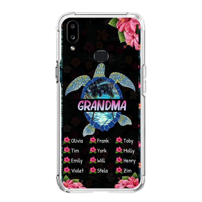 Custom Personalized Turtle Grandma iPhone/ Samsung Phone Case - Up to 12 Kid's Name - Mother's Day Gift Idea For Grandma