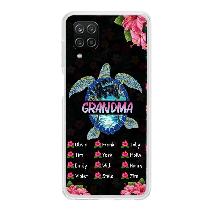 Custom Personalized Turtle Grandma iPhone/ Samsung Phone Case - Up to 12 Kid's Name - Mother's Day Gift Idea For Grandma