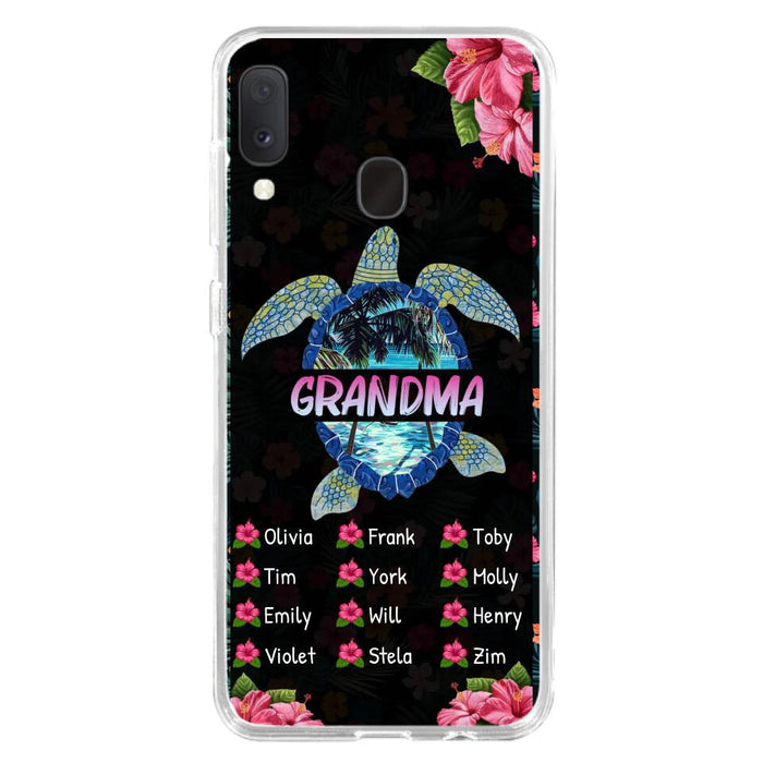 Custom Personalized Turtle Grandma iPhone/ Samsung Phone Case - Up to 12 Kid's Name - Mother's Day Gift Idea For Grandma