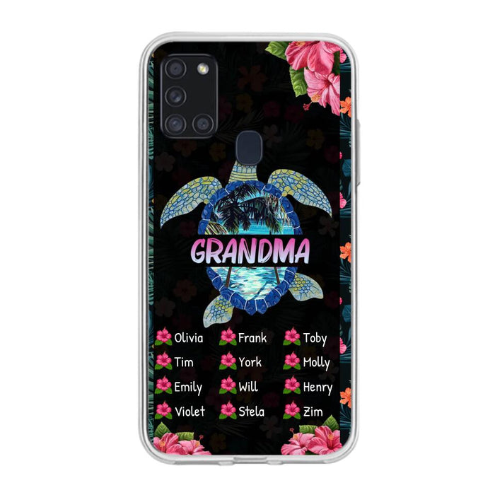 Custom Personalized Turtle Grandma iPhone/ Samsung Phone Case - Up to 12 Kid's Name - Mother's Day Gift Idea For Grandma